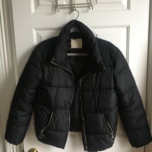 Black Puffer Jacket w/ Collar